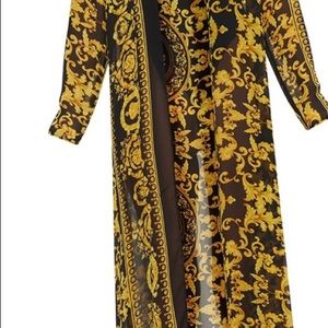 Black chain beach kimono